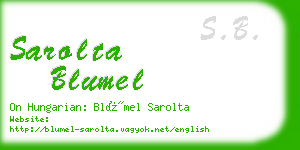 sarolta blumel business card